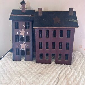 Primitive Brown and Black Decorative Houses